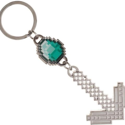 Minecraft - Diamond & Pickaxe Keychain