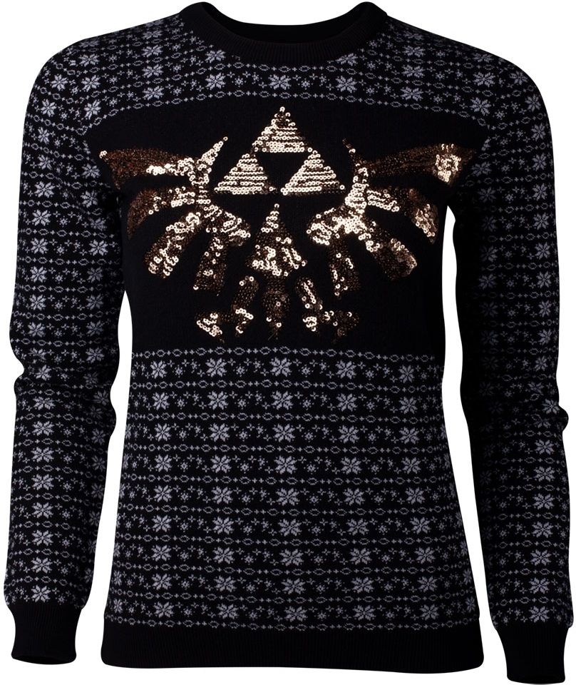 Zelda - Tri-Force Glitter Knitted Christmas Sweater