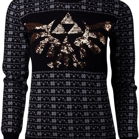 Zelda - Tri-Force Glitter Knitted Christmas Sweater