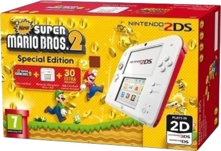 Nintendo 2DS (White Red) + New Super Mario Bros 2
