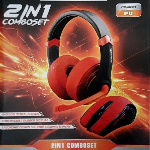 Dragon War Mouse + Headset 2in1 Comboset (Rood)