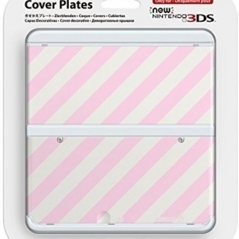 Cover Plate NEW Nintendo 3DS - Streep Roze