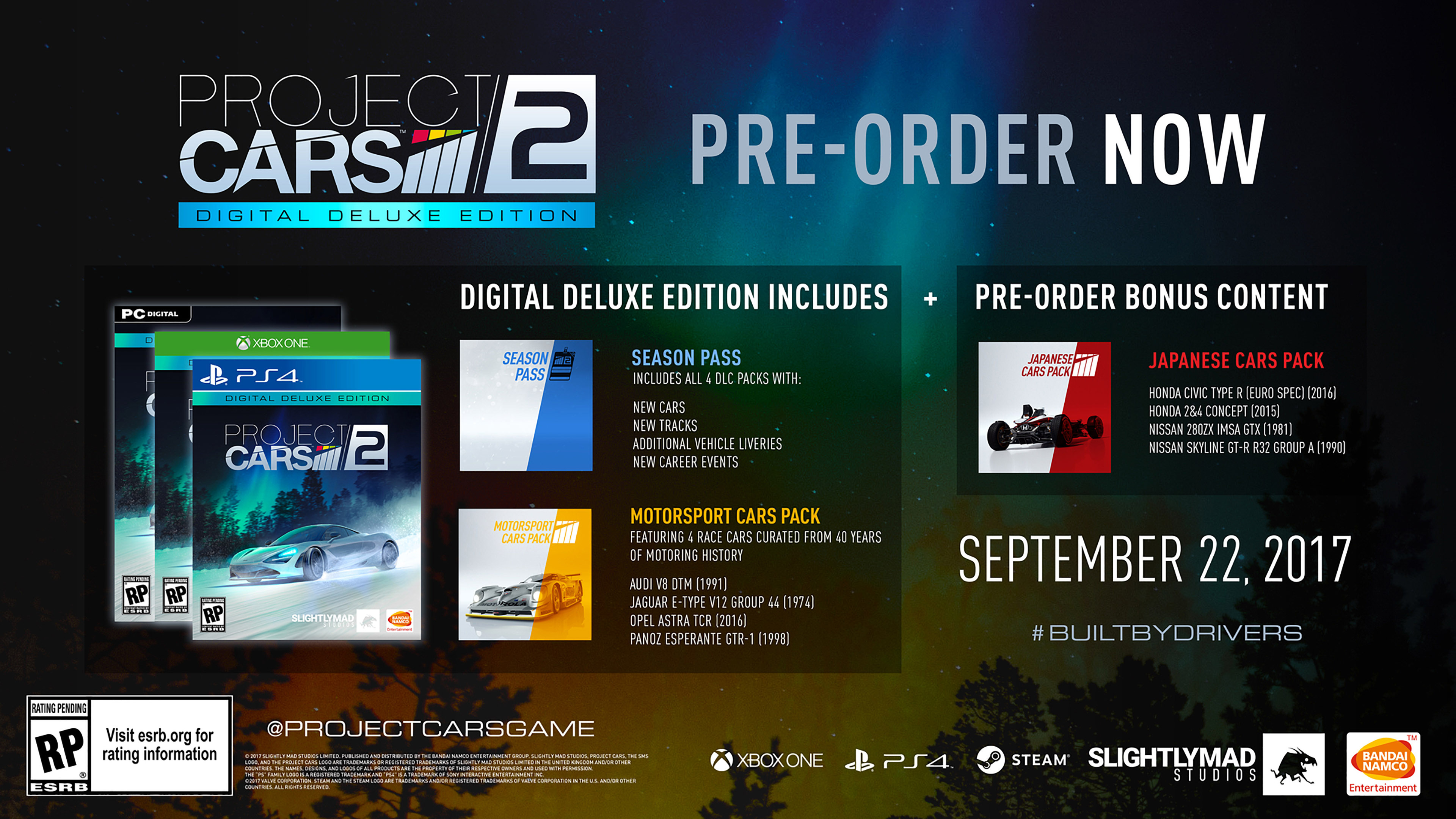 Digital pre-orders now available for Project CARS 2 reviews