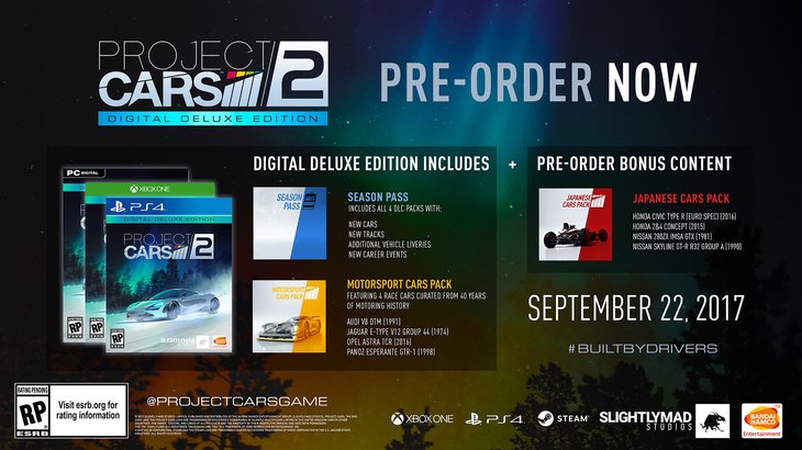 Digital pre-orders now available for Project CARS 2