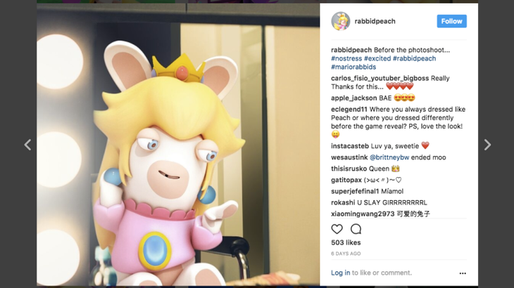 Rabbid Peach Has An Instagram Now, And It's Unsettling