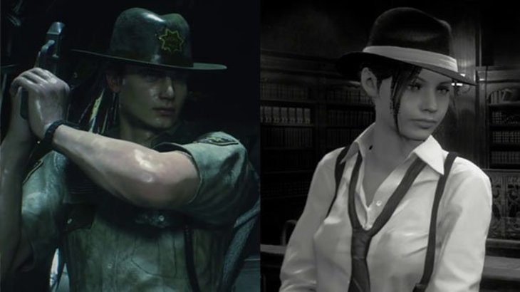 Resident Evil 2 Claire ‘Noir’ and Leon ‘Arklay Sheriff’ DLC costumes gameplay